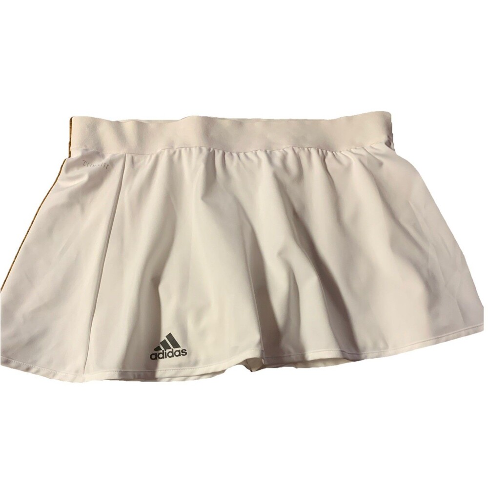 Adidas Tennis Skirt Skort Pickleball White Sz Large Climalite Athletic